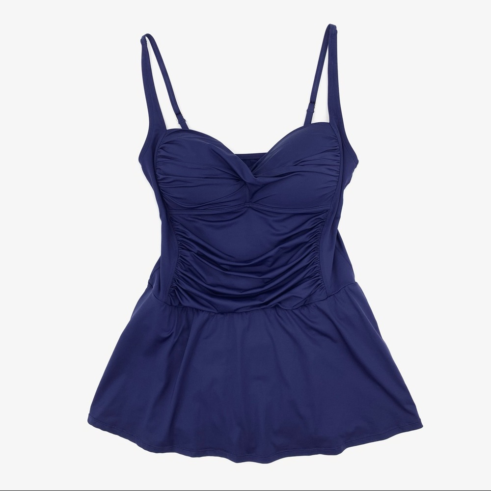 Liz Claiborne One Piece Navy Swimsuit Swim-Dress